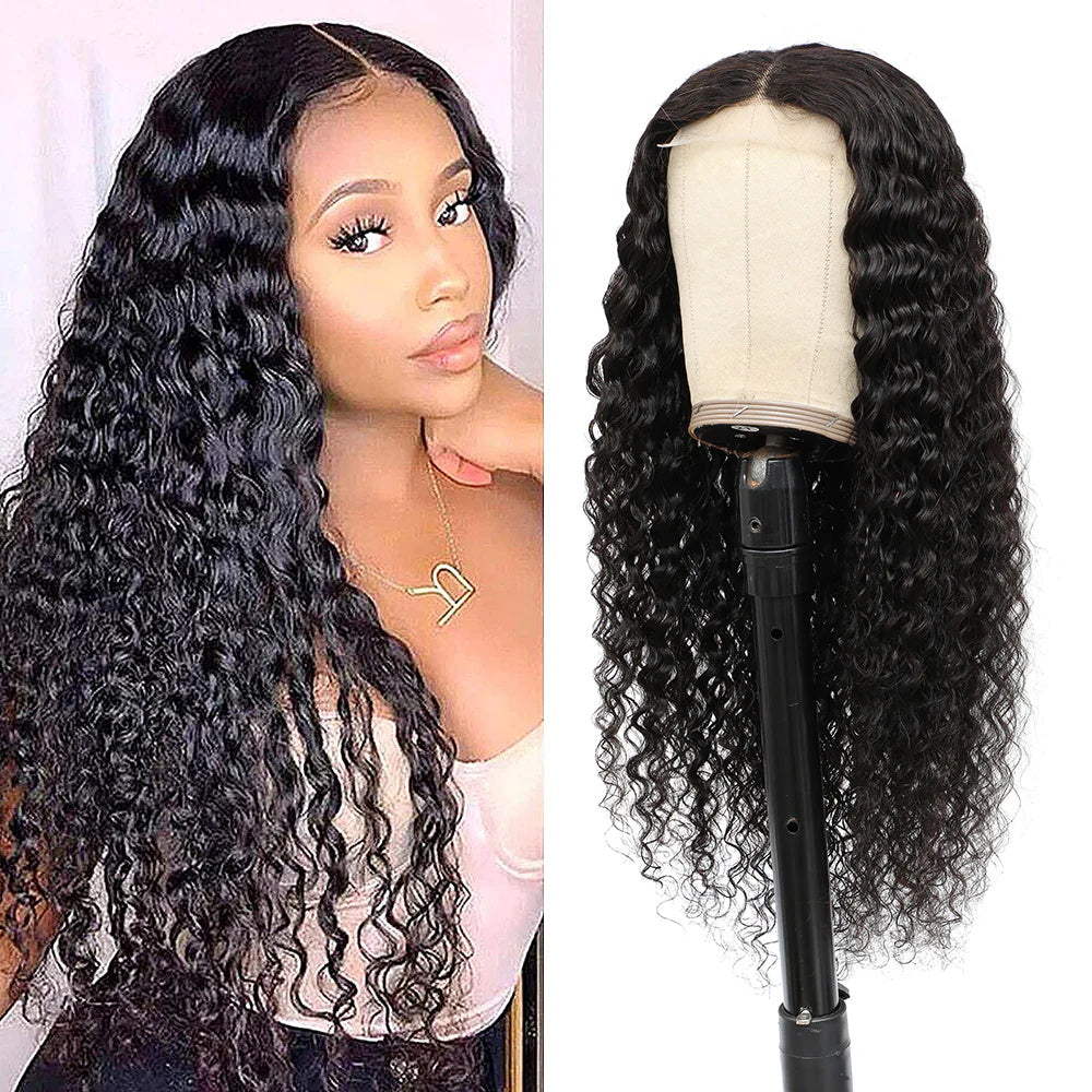 DBO Curly Human hair Wig 4x4 Lace Closure