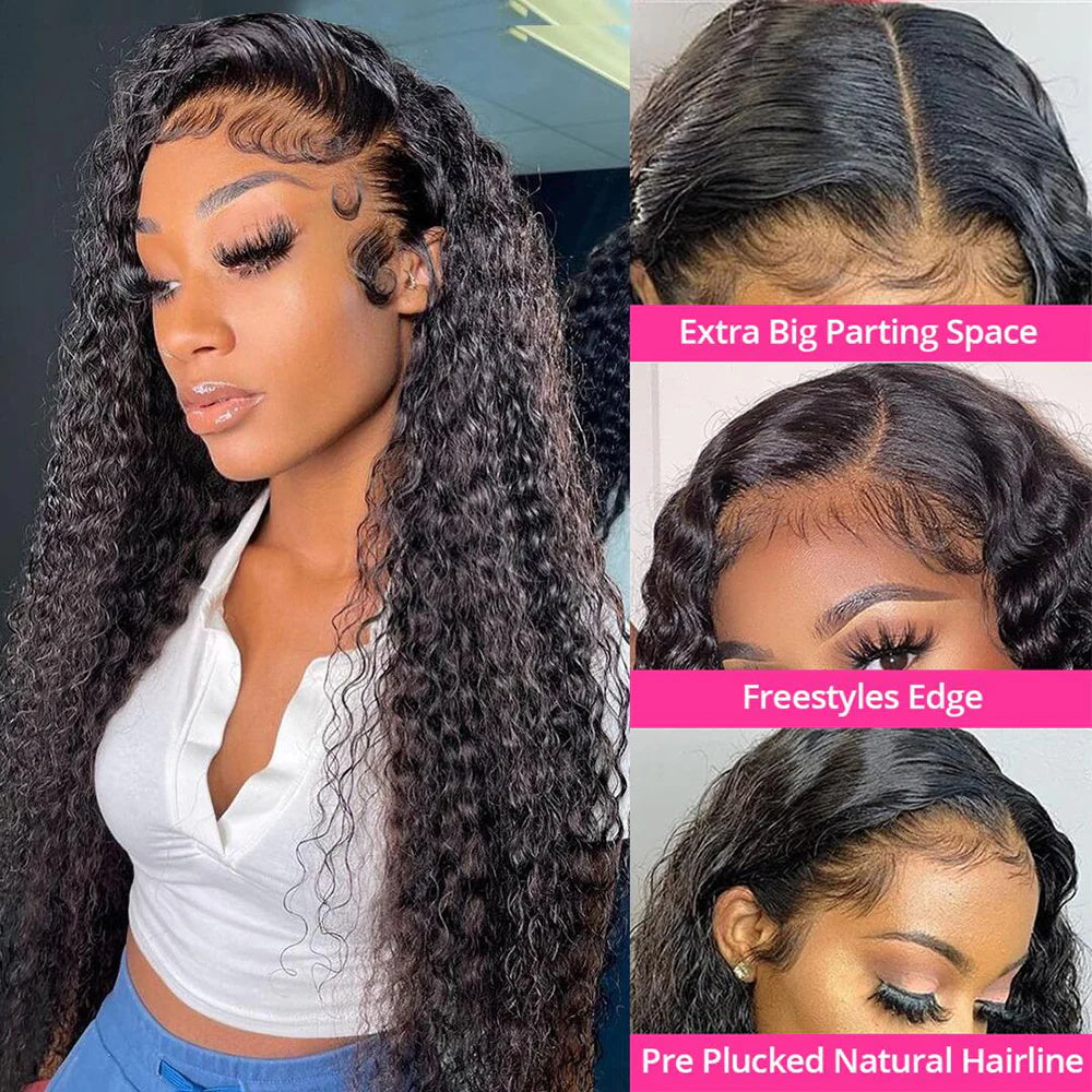 DBO Curly Human hair Wig 4x4 Lace Closure