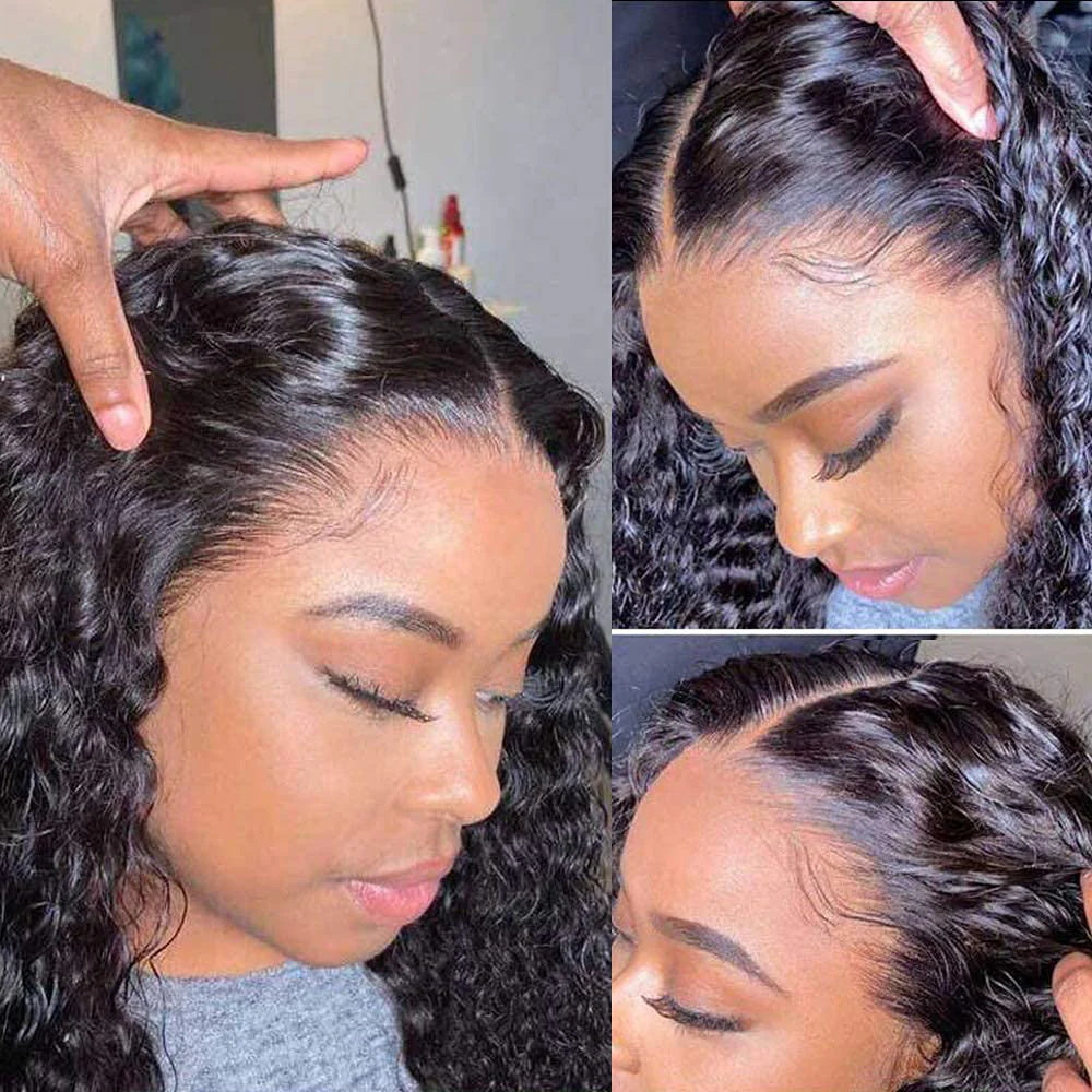 DBO Curly Human hair Wig 4x4 Lace Closure