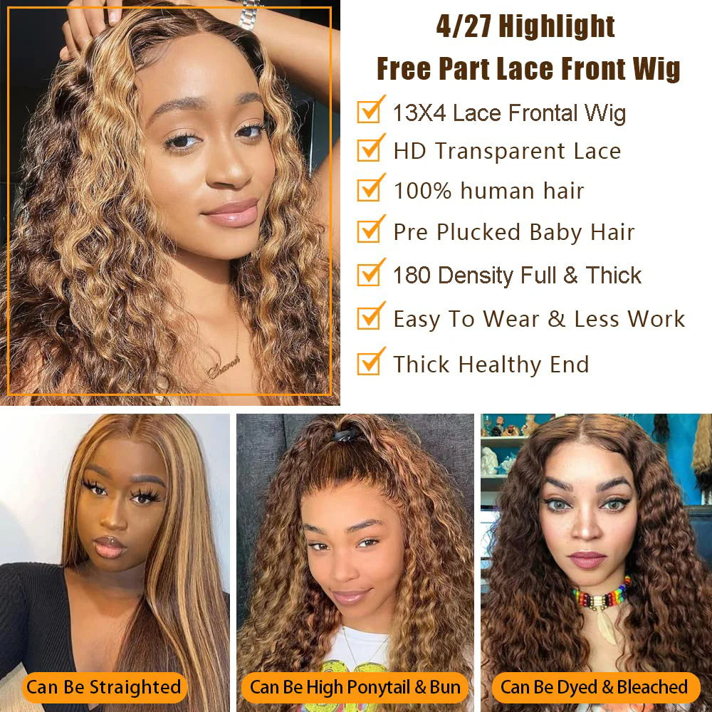 DBO Highlight Deep Wave 4x4 Lace Closure Wig 28