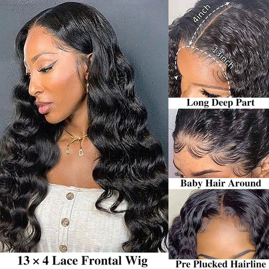 DBO Human hair Loose Wave Wig with 13x4 Lace Front  30