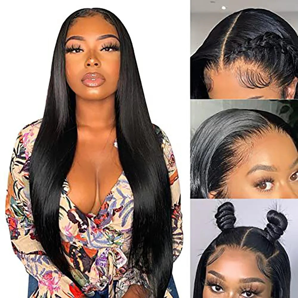 DBO Human hair Straight Wig with 13x4 Lace Frontal 34