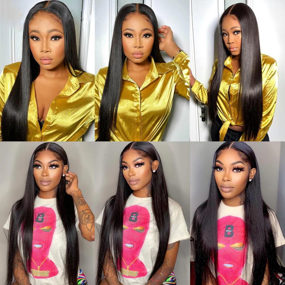 DBO Human hair Straight Wig with 13x4 Lace Frontal 34