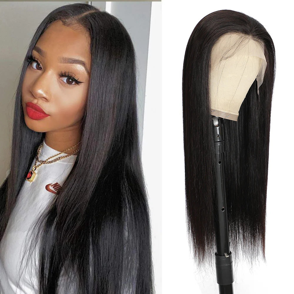 DBO Human hair Straight Wig with 13x4 Lace Frontal 34