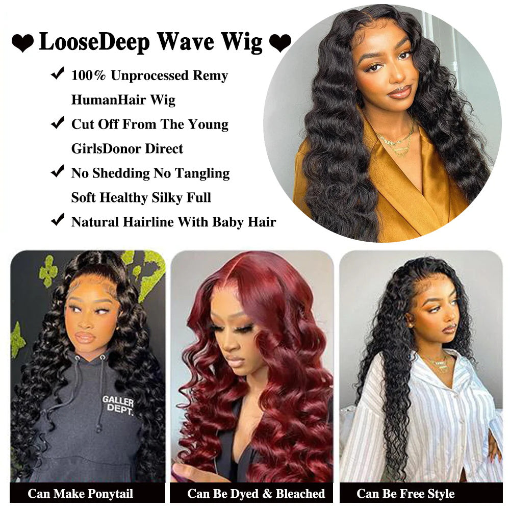 DBO MALL Loose Wave Wig 4x4 Lace Closure  31