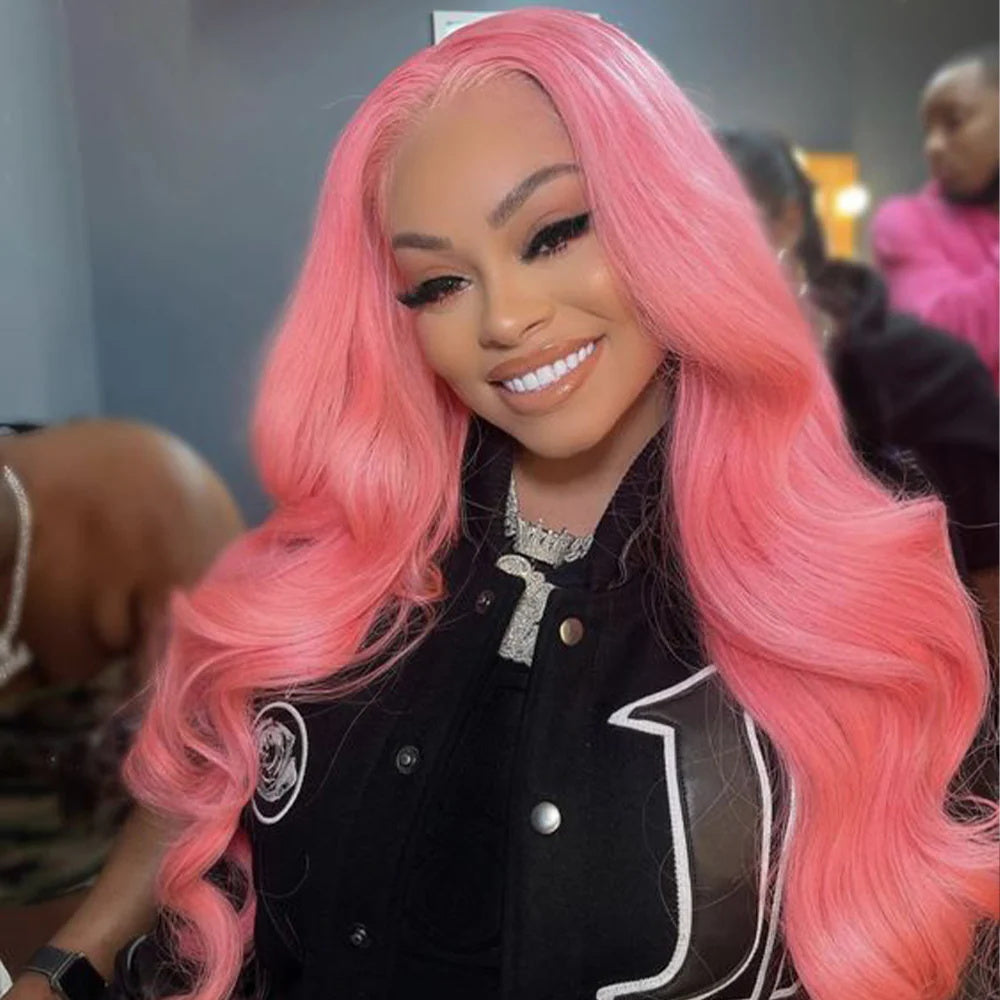 DBO Pink Wig Body Wave Wig with 13x4 Lace Frontal 32