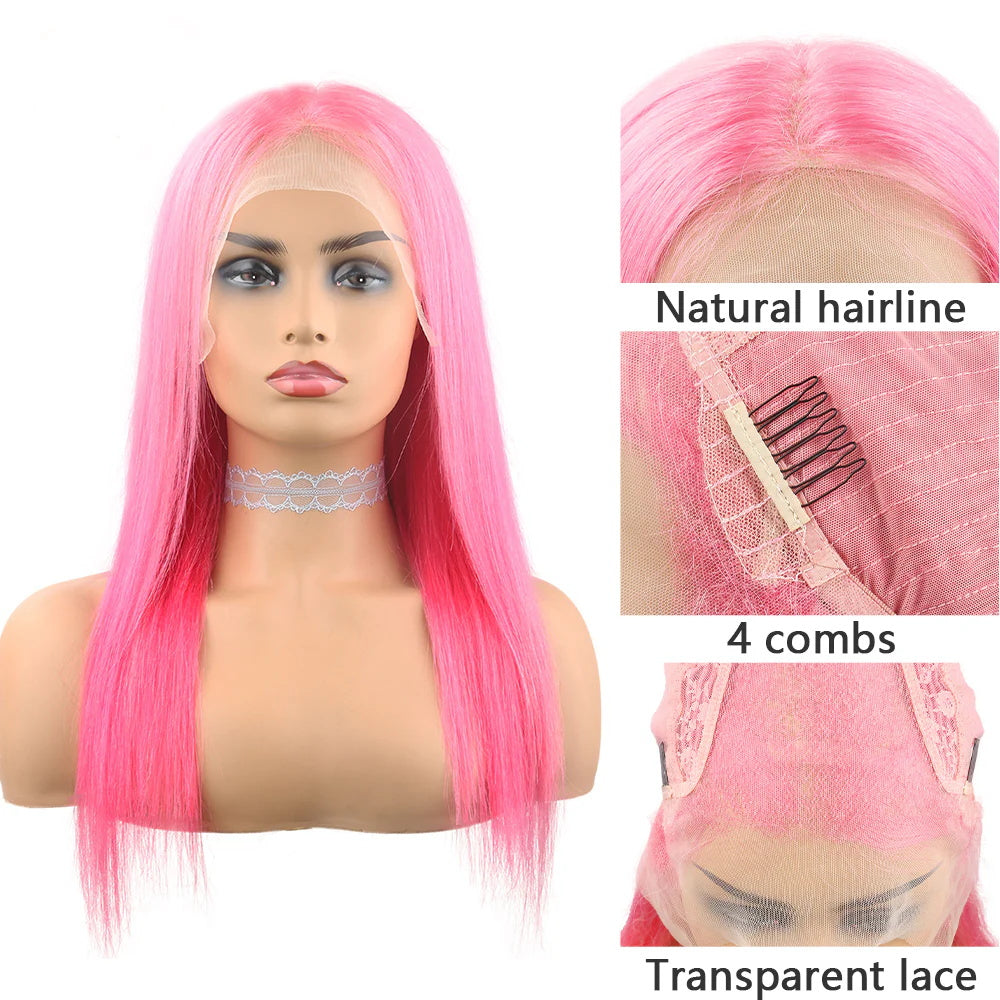 DBO Pink Wig Body Wave Wig with 13x4 Lace Frontal 32