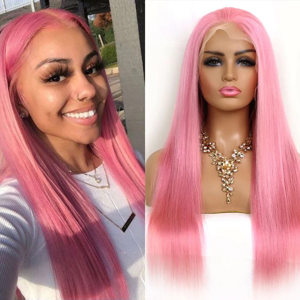 DBO Pink Wig Straight Hair Wig  with13x4 Lace Frontal 33