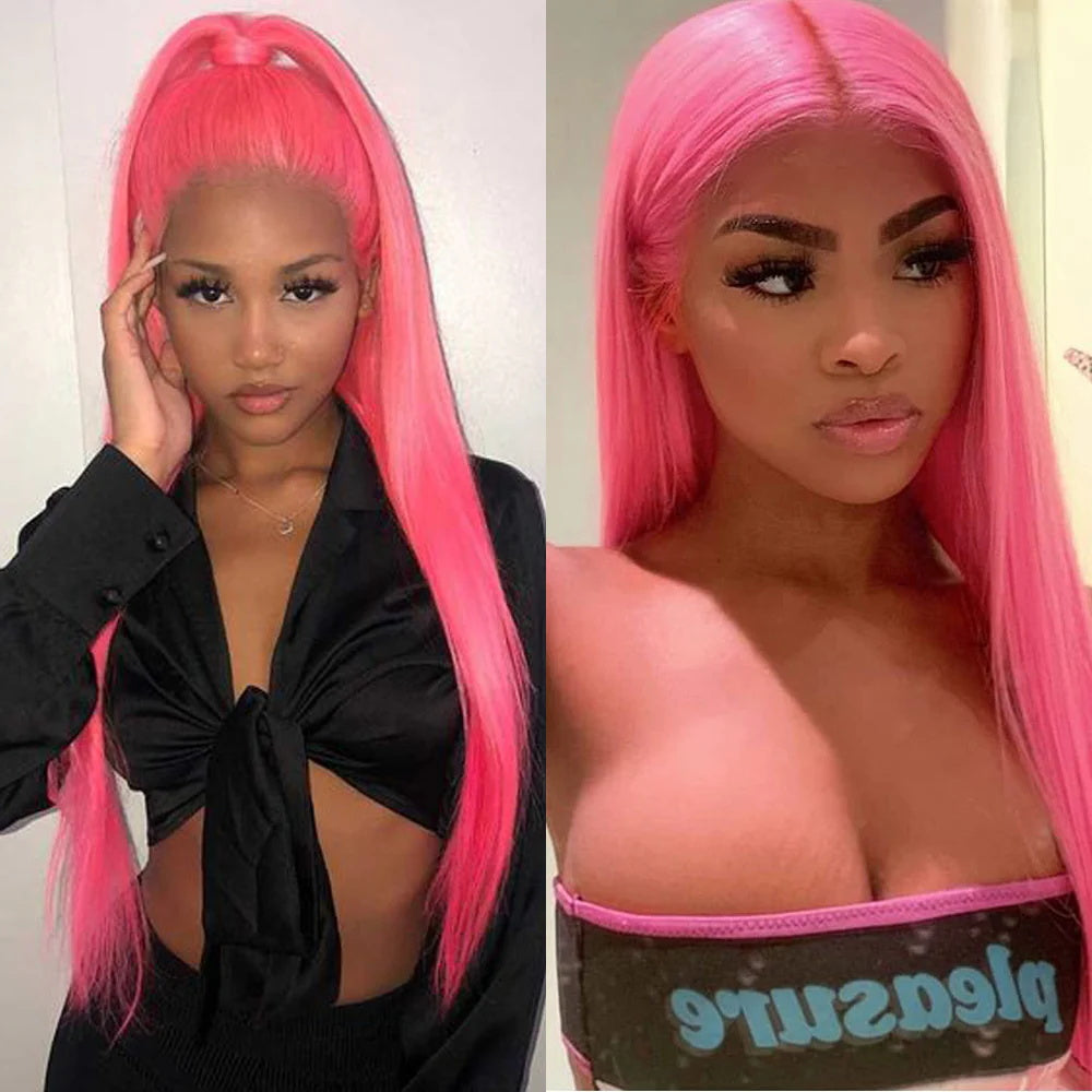 DBO Pink Wig Straight Hair Wig  with13x4 Lace Frontal 33