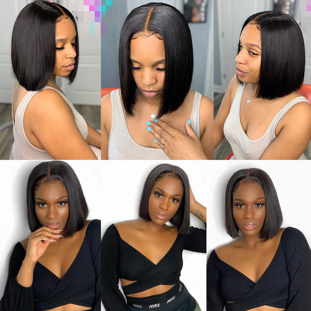 DBO Straight Hair Bob Wig Human Hair 4X4 Lace Closure 36